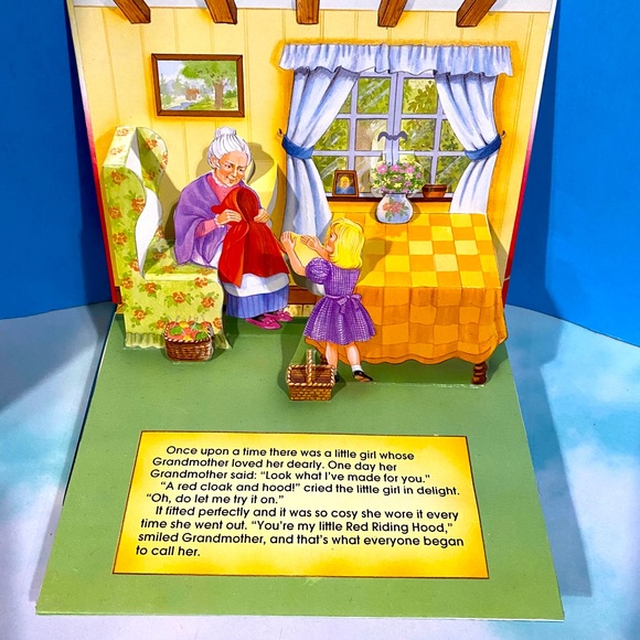 LITTLE RED RIDIND HOOD VTG 1999 PoP-UP HARDCOVER BOOK BY GRANDREAMS LIMITED - Picture 11 of 15